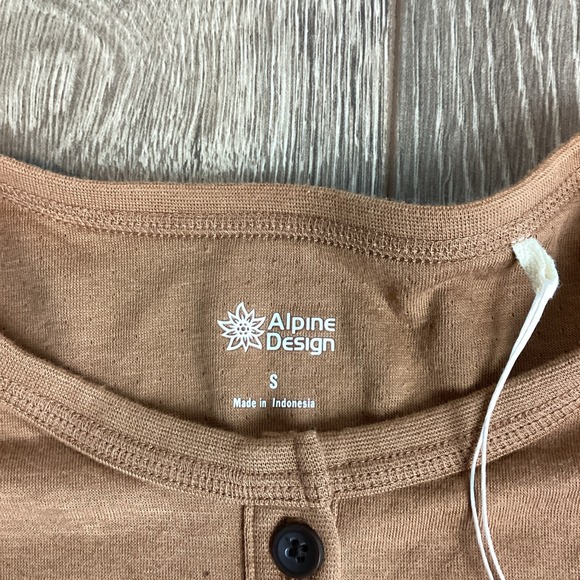 Alpine Design Women's Long Sleeve Caramel Latte Henley Small NEW Brown Duofold - Picture 3 of 6